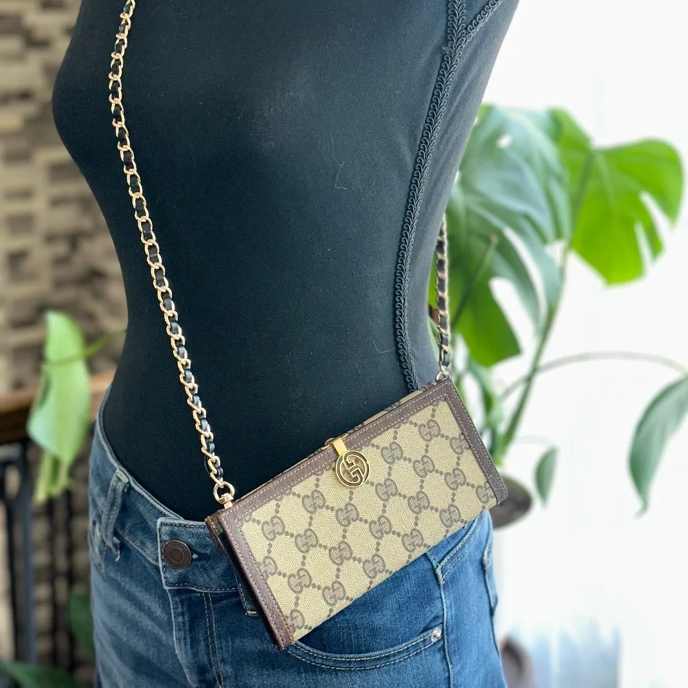 ❌ SOLD ❌ Authentic Vintage Gucci GG Supreme Monogram Long Wallet Clutch Wallet - Picture 6 of 8